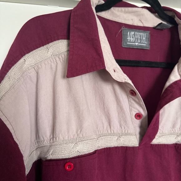 Vintage oversized polo sweater striped collared pull over size 2x - Picture 3 of 6